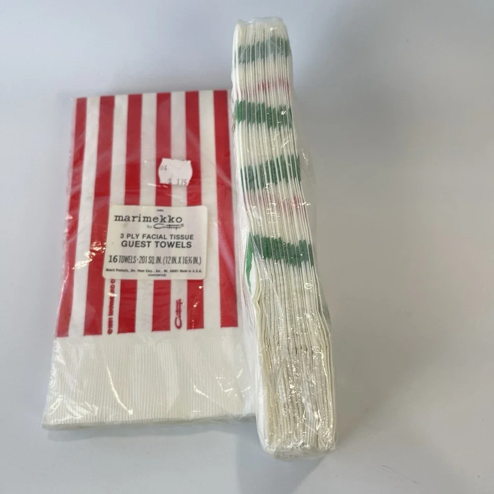 Marimekko by Contempo Vintage Paper Facial Tissue Guest Towels Napkins Year 1981